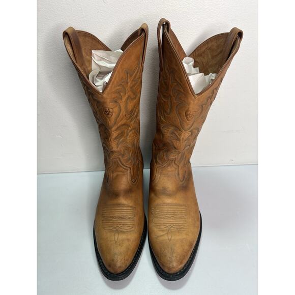 Ariat Brown Leather Round Toe Western Cowboy Boots Men’s Size 10.5D main image 4